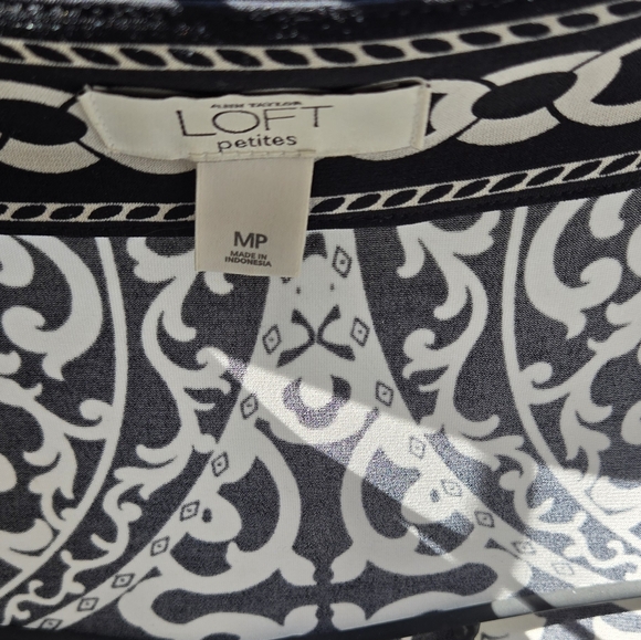 Loft petite Black & White Women's dress/tunic szMP - Picture 4 of 8